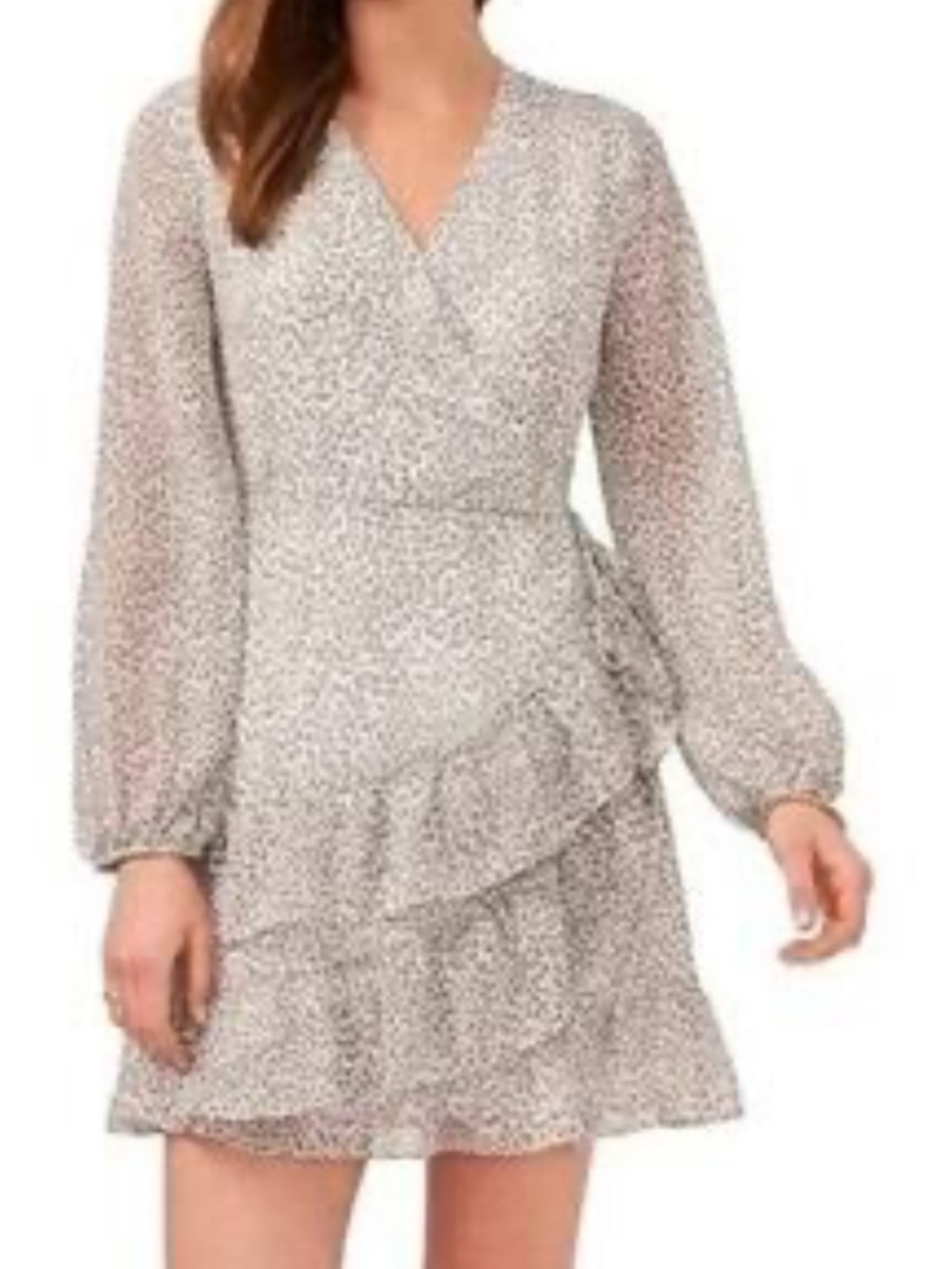 1. State spring summer Long Sleeve Wrap Mini Dress
